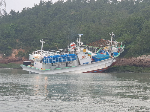 목포해경, 압해도 해상 음주운항 좌초 선박 적발